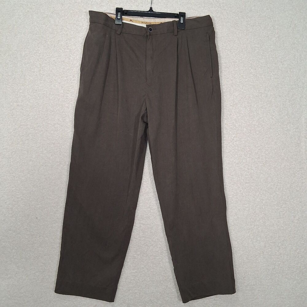 Tommy Bahama Silk Blend Pleated Slacks Men Sz 36 X 30 Luxury Menswear Business